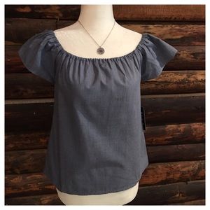🔹Chambray Off Shoulder Top🔹